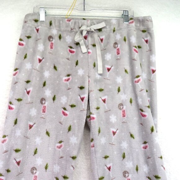 Daydream By Berkshire Pajama Pants Womens Size XL Holiday Cocktail Gray Fleece - Picture 2 of 9